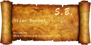 Stier Bercel névjegykártya